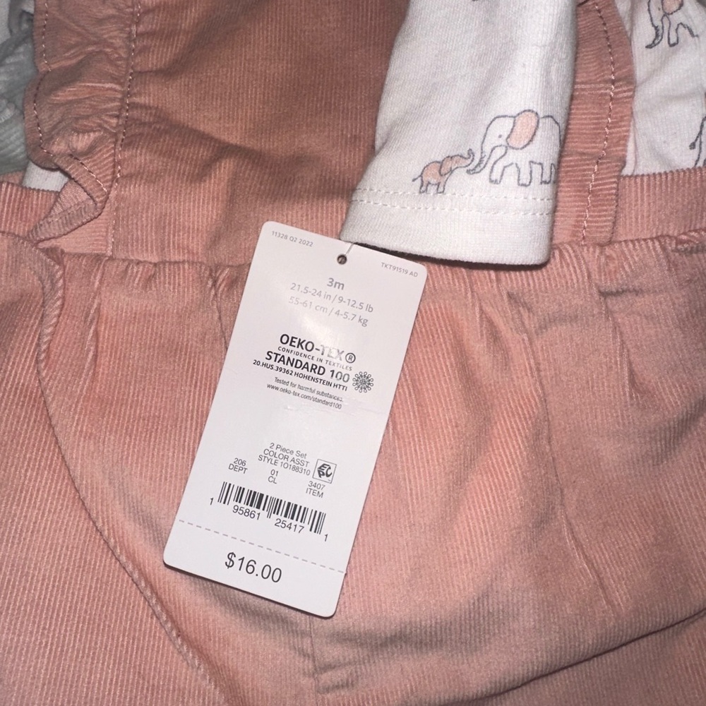 Carter's Pink Ruffle Strap Overalls - Picture 3 of 3